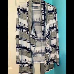 Blue and Gray unique designed cardigan